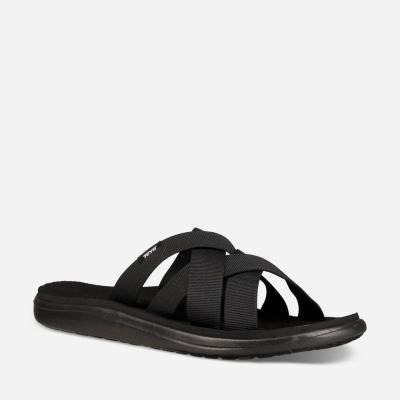 Teva Voya Slide Men's Black Sandals CA56195 Canada Clearance